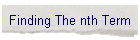 Finding The nth Term